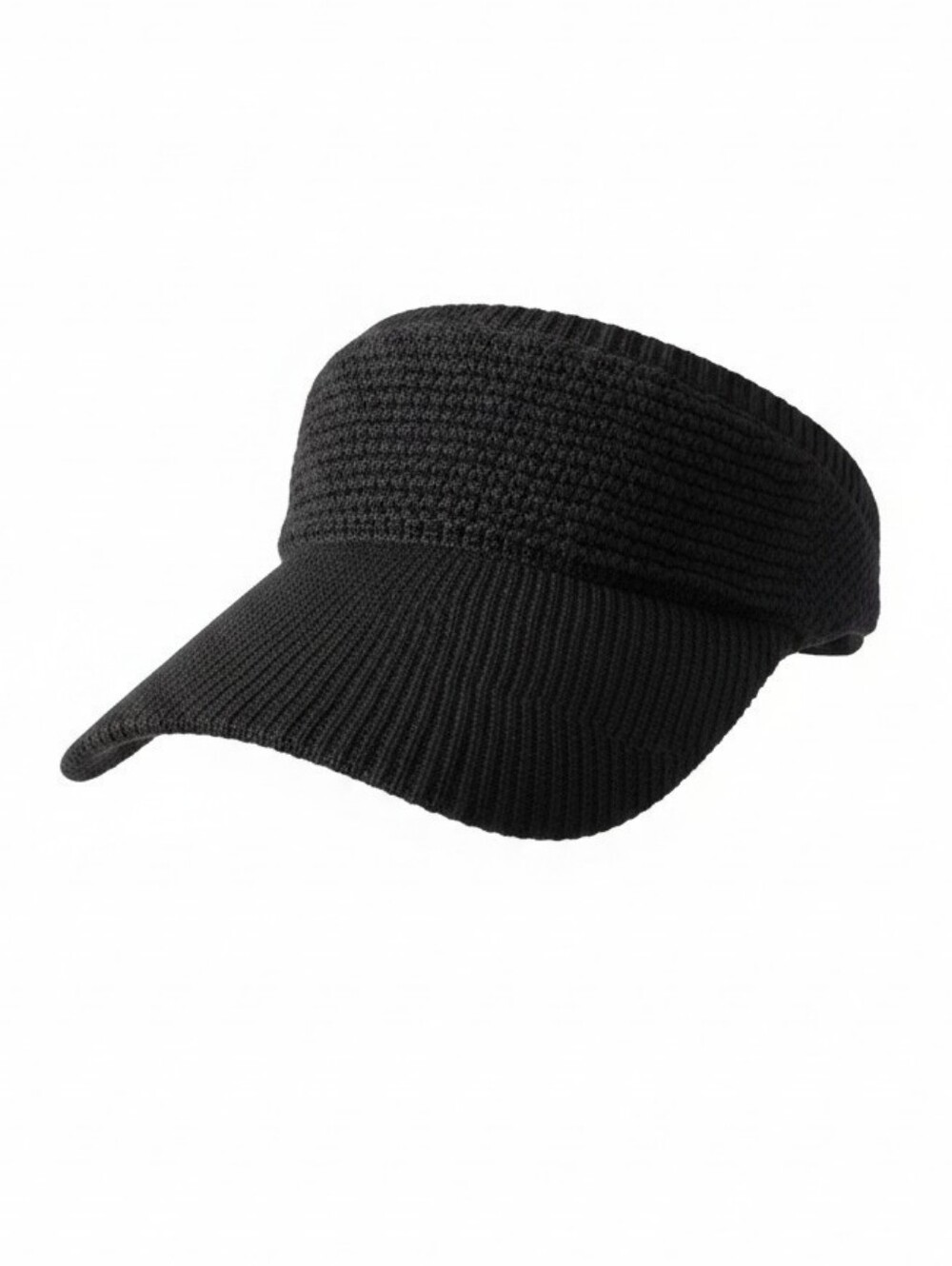 Unisex Black Knit Visor Cap- OSFM